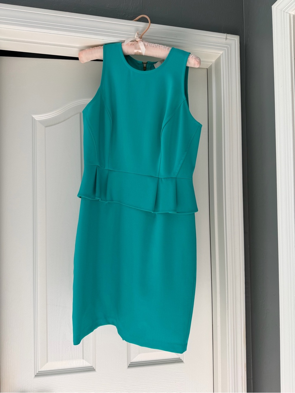 LOFT Teal Sleeveless Peplum Midi Dress- 4P